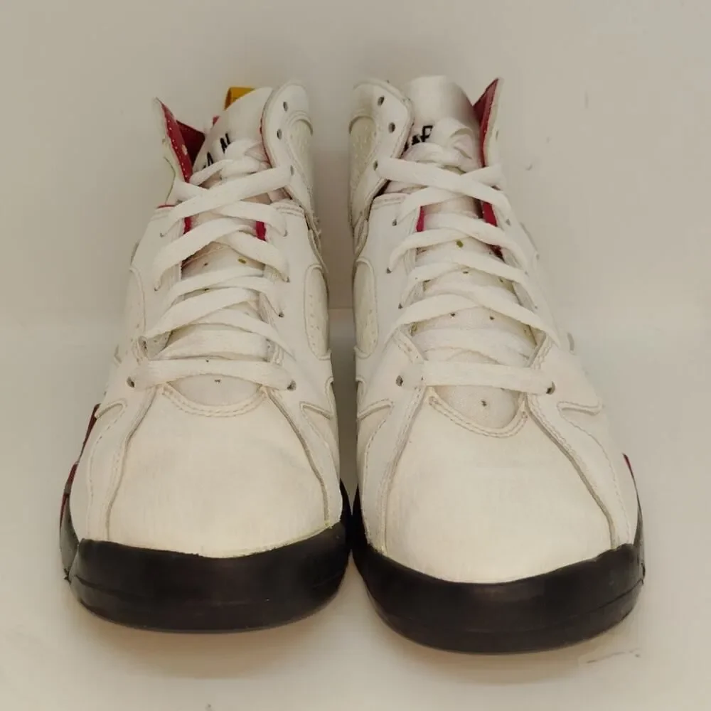 Nike Air jordan 7 Retro Boys Pre-owned Cardinal Red & White Sneakers- sz. 6 1/2Y